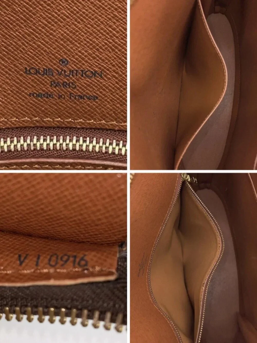Authentic Louis Vuitton Babylone Monogram Tote Bag Vintage Brown Leather